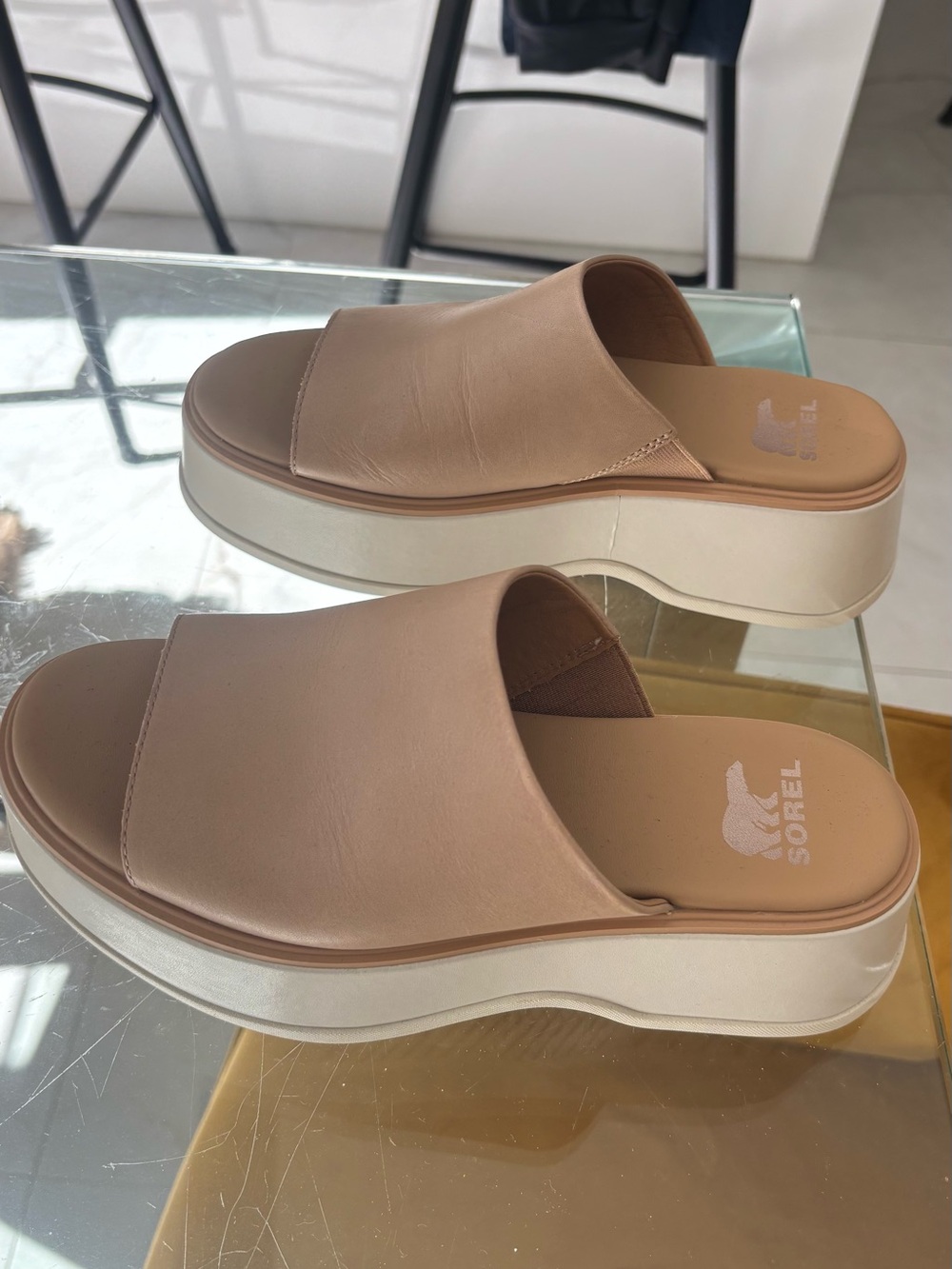 SOREL Women's Nude Platform Slide Sandals